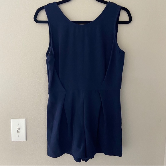 LOVE REPUBLIC Blue Open Back Lace Romper - Picture 1 of 7